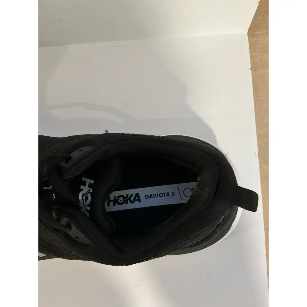 HOKA Gaviota 5 Wide Men’s 13D Black White Stability Running Shoes